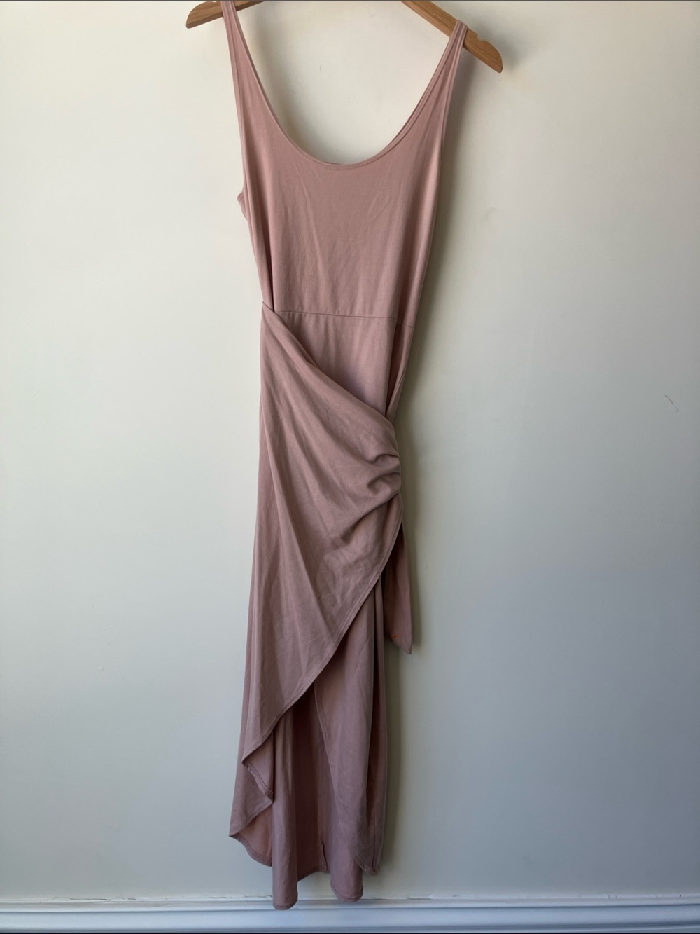 REFORMATION Kaila Blush Knit Faux Wrap Hi Low Dress Size S EUC